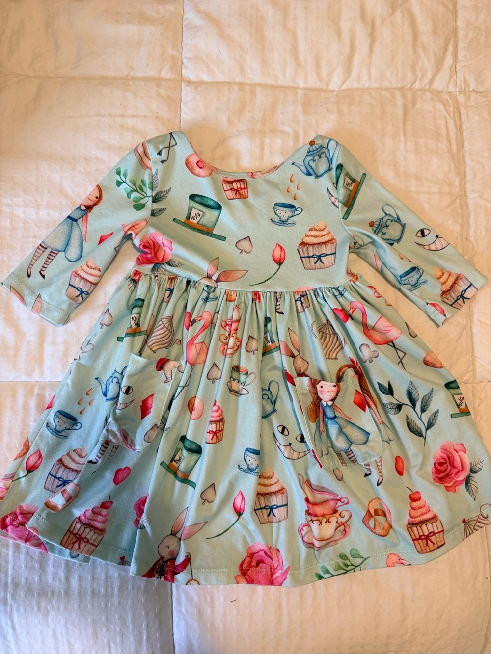 Mila & Rose Alice in Wonderland Print Twirl Dress